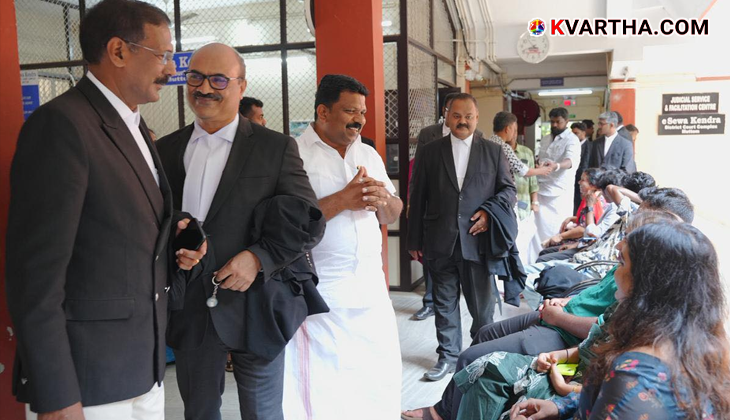 A symbolic scene of LDF candidate for Thodupuzha constituency, Cyriac Chazhikadan, meeting voters in person and soliciting their votes.