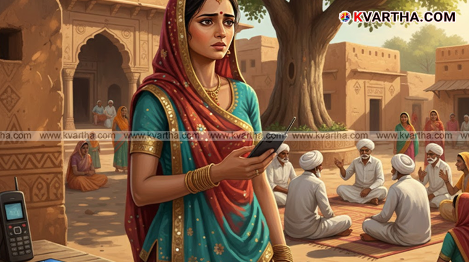 Group of village leaders in Rajasthan meeting for decision