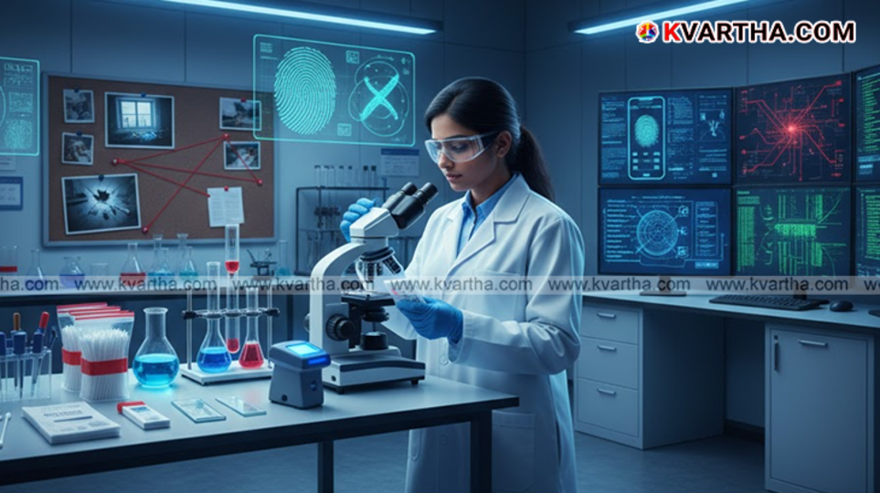 Forensic scientist analyzing DNA samples in a lab.