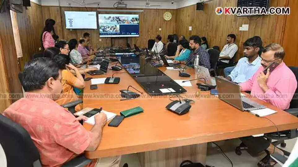 Election Commission control room monitoring live webcasting of sensitive booths