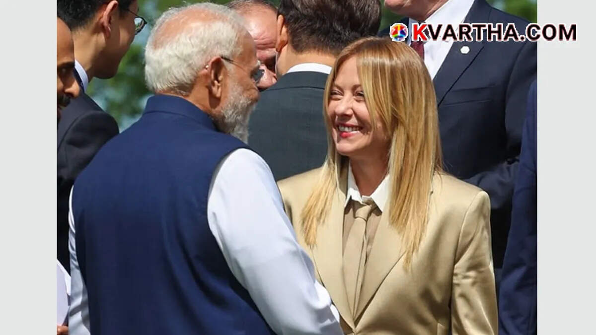Indian PM Narendra Modi and Italian PM Giorgia Meloni 