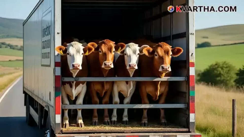 Image Representing Kerala Lorry Driver Shot at by Police in Karnataka's Puttur during Alleged Illegal Cattle Smuggling