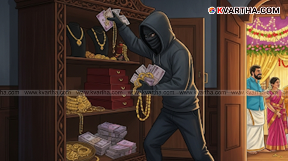 A symbolic representation of a house robbery during a wedding.