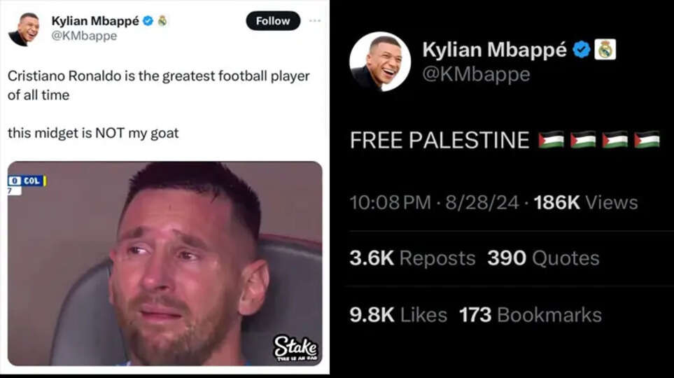 Photo file name & Alt Text: kylian_mbappe_x_account_hacked.jpg, Kylian Mbappe's X account was hacked.