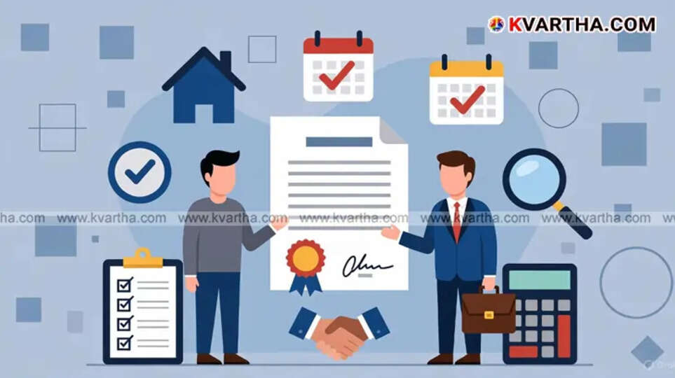 Person signing a rent agreement document.