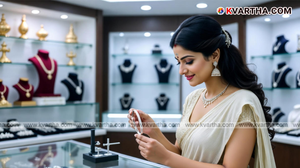  Close up of silver jewelry with BIS hallmark stamp