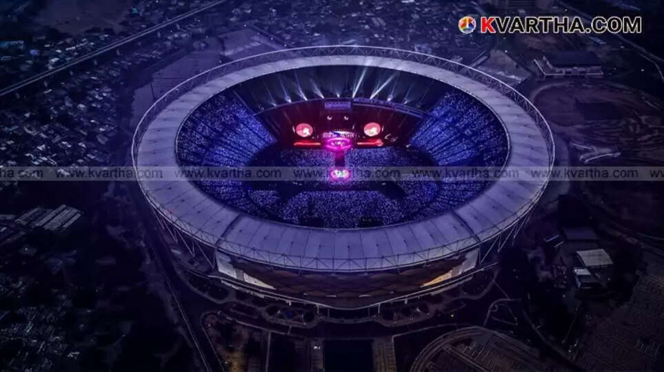 A view of the Coldplay concert in Ahmedabad.