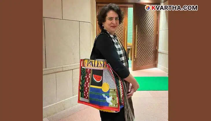 Priyanka Gandhi's Palestine Bag Sparks Debate in Parliament