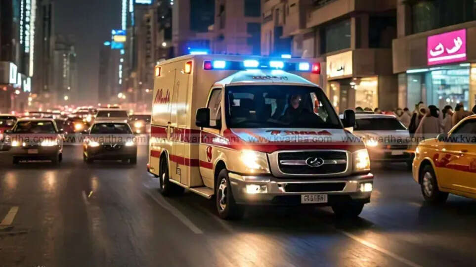 Ambulance on a road in Saudi Arabia