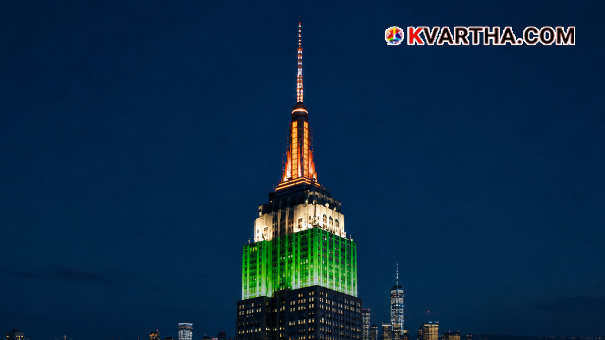 Representational image of the Empire State Building lit up in Indian national flag colors