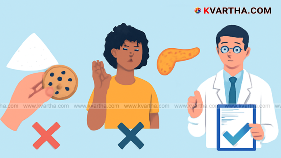Representational image of Type 2 diabetes awareness and a health chart.
