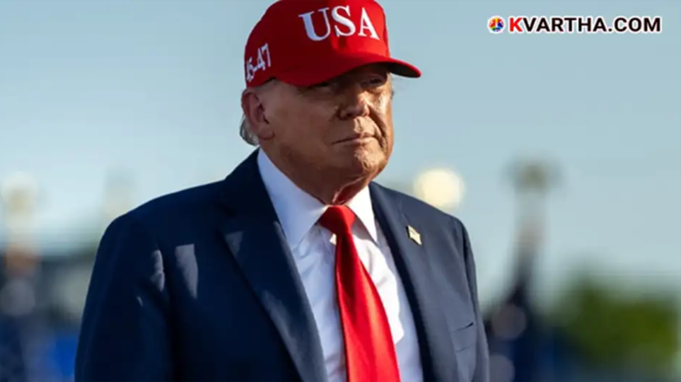 Donald Trump addressing a press conference regarding the Iran conflict