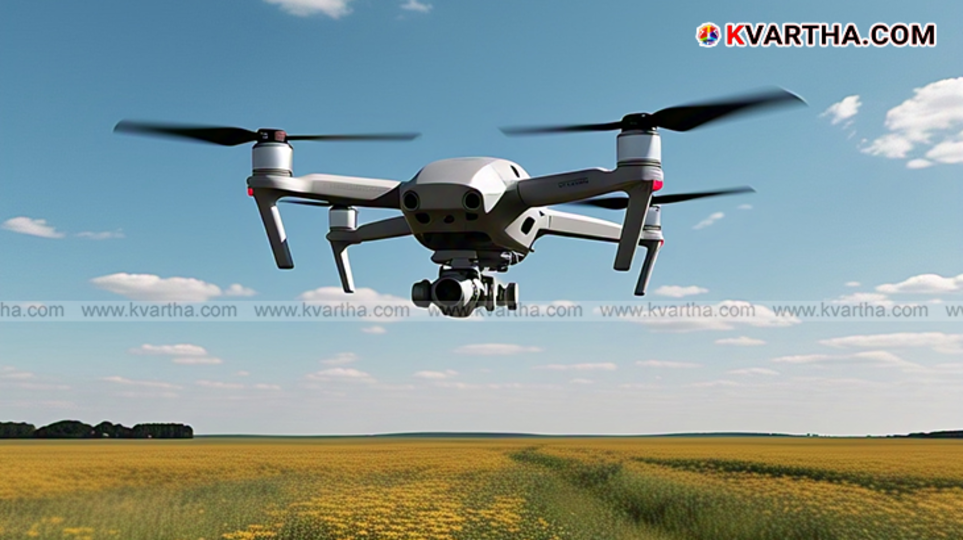 A drone flying in the sky above Oman.