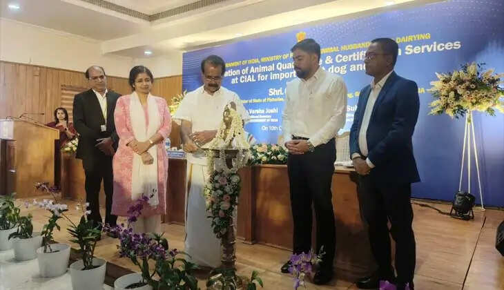 Image of George Kurian inaugurating the new animal quarantine center at Kochi International Airport.