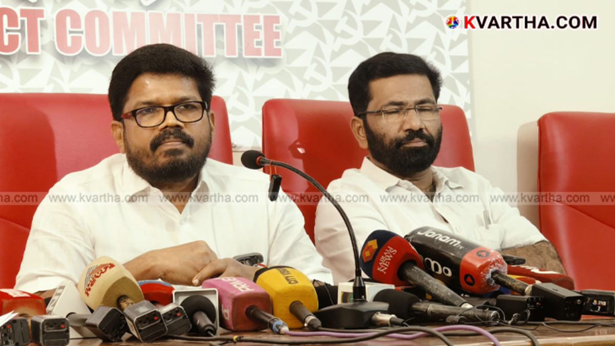 K.K. Ragesh addressing the media.