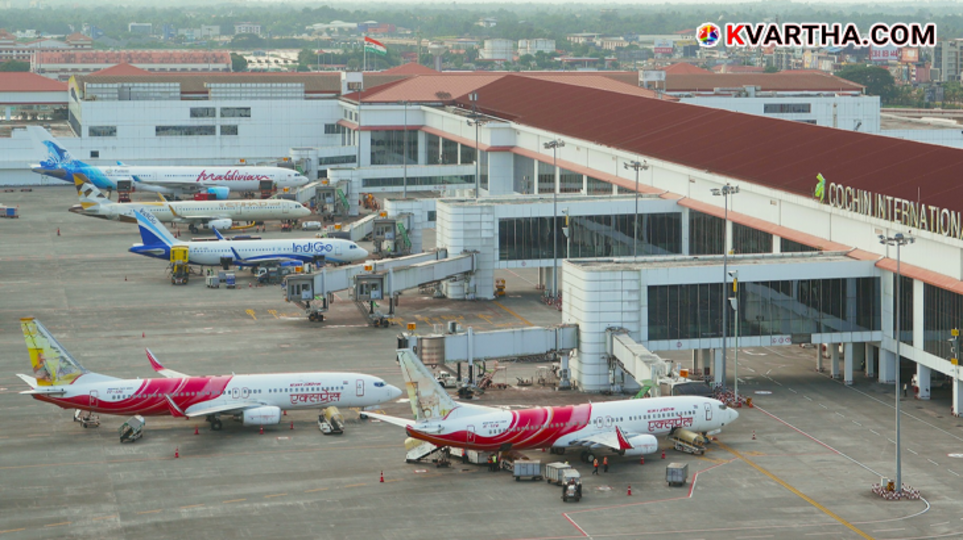 Ambulances waiting at Kochi international airport for the bodies of deceased Indian expatriates from Kuwait, March 2026.