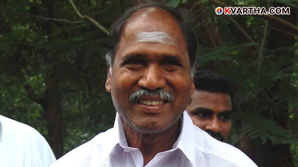 A symbolic scene of Puducherry Chief Minister N Rangasamy meeting voters during the election campaign.