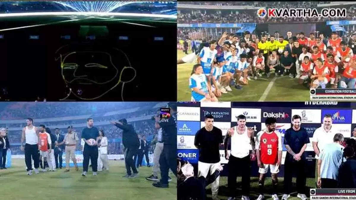Lionel Messi and Inter Miami teammates in Hyderabad