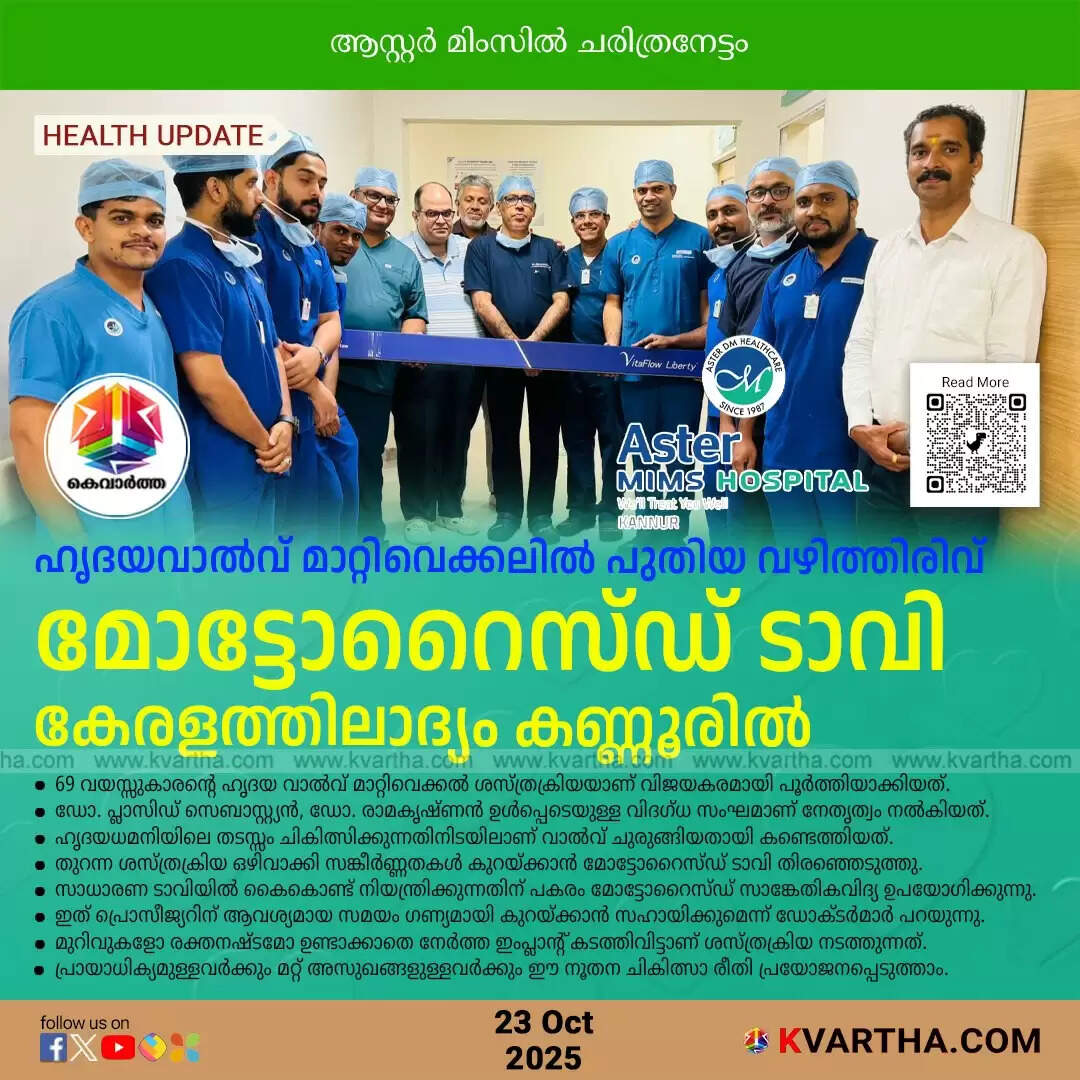 motorized tavi implantation kannur aster mims success