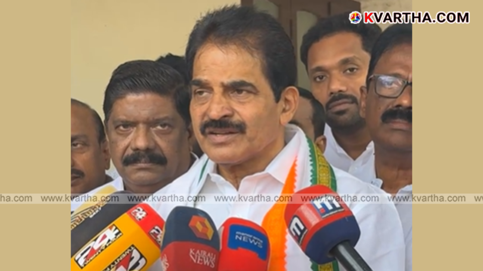 KC Venugopal speaking at a press conference in Alappuzha