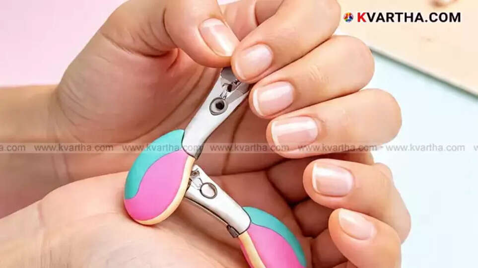 Close-up of a nail cutter indicating health risks from improper use.