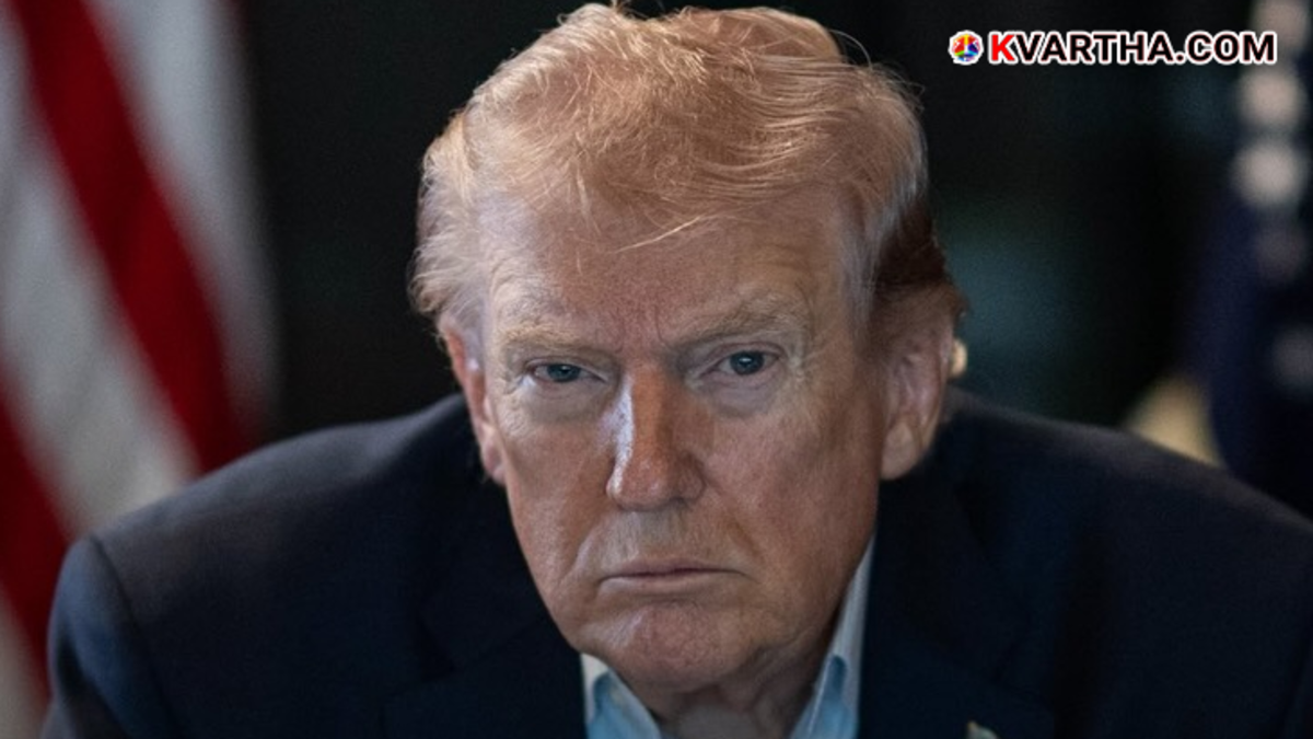 US President Donald Trump during a press conference discussing the Middle East situation.