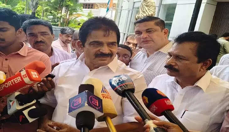 K.C. Venugopal interacting with media