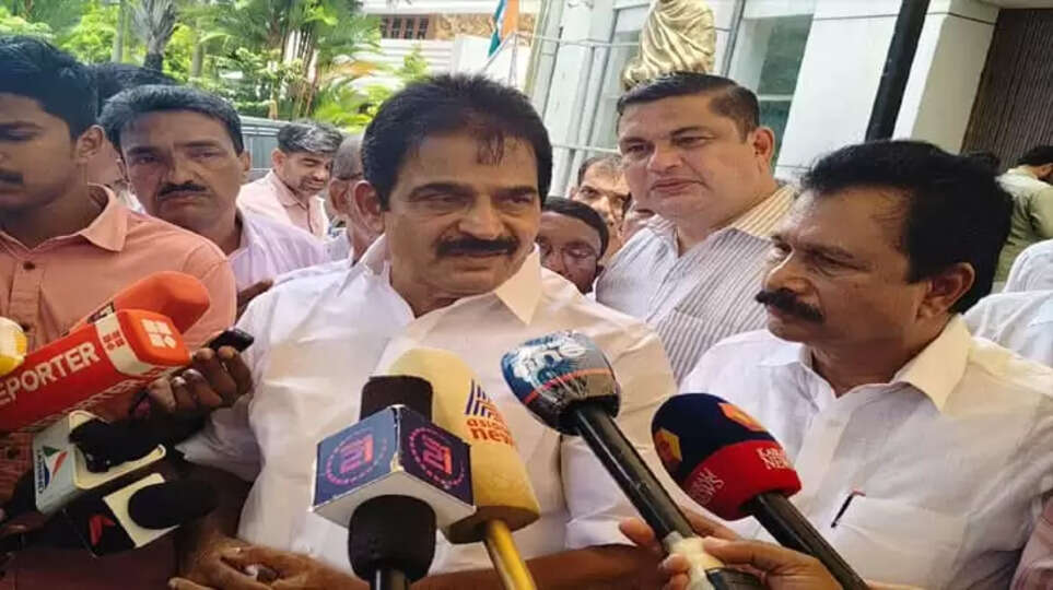 K.C. Venugopal interacting with media