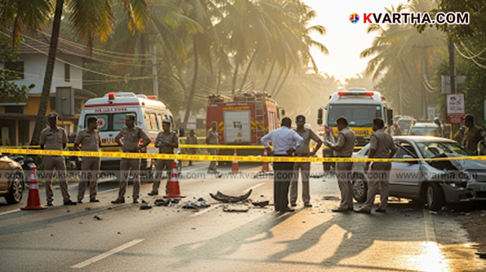 A photo of the road where the Kottarakkara accident took place.