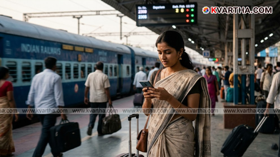  A high-speed Indian train at a station platform representing new boarding rules for 2026.
