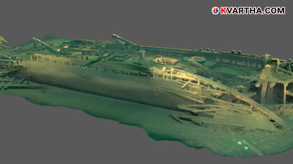 An underwater photo of a shipwreck, symbolizing the discovery of the F.J. King.