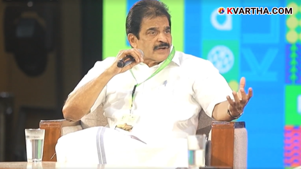 KC Venugopal speaking to media in Thiruvananthapuram