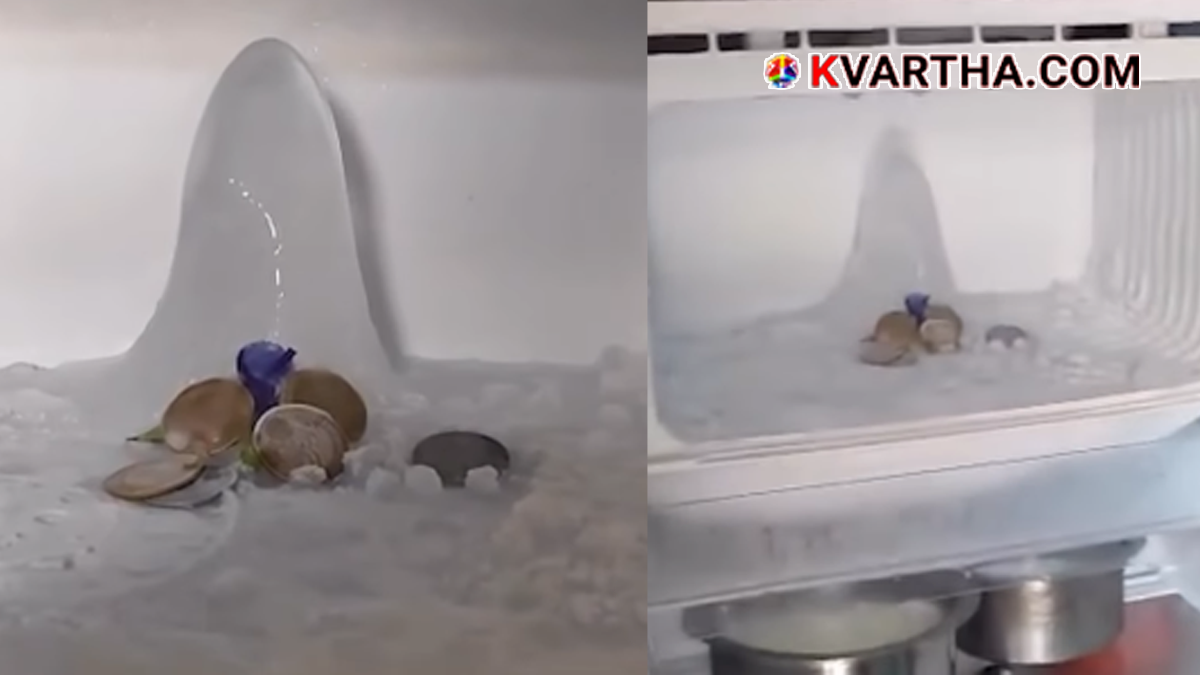 Conceptual image of ice accumulation inside a home refrigerator freezer