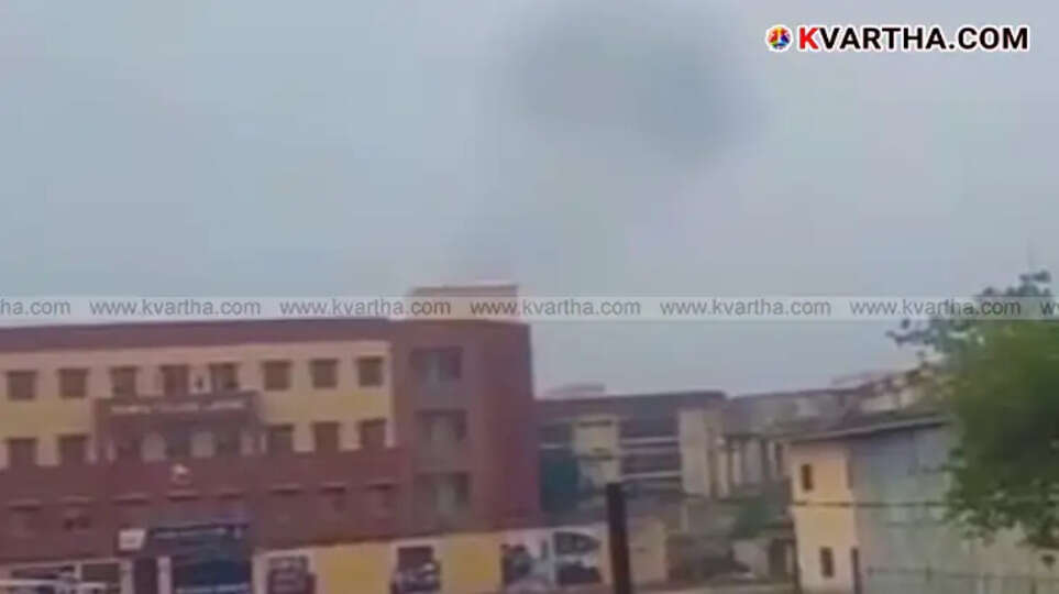 Smoke rising from explosions on Walton Road in Lahore, May 8, 2025