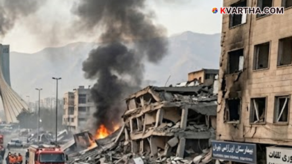 Representational image of smoke rising from Tehran skyline following an airstrike in March 2026.