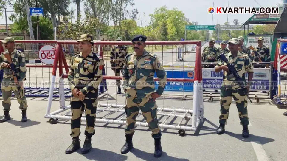 Security forces conducting checks in Pahalgam following the terror attack.