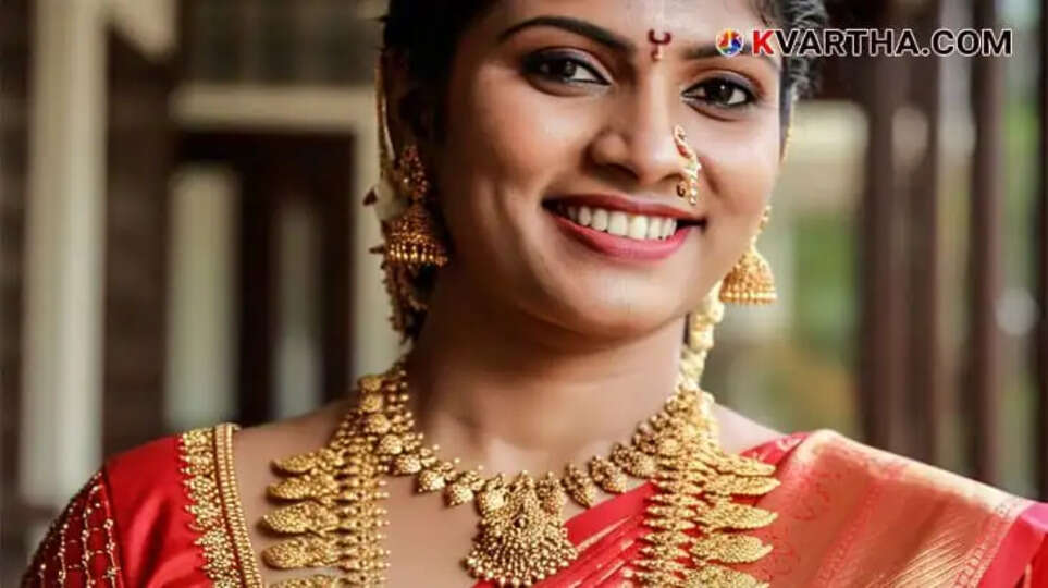 Bride Representing Different Gold Rates for 22 Carat in Kerala