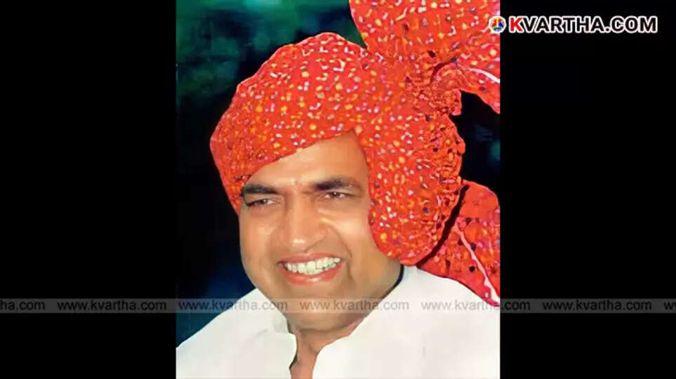 A black and white portrait of late Indian politician Rajesh Pilot, commemorating his 25th death anniversary.