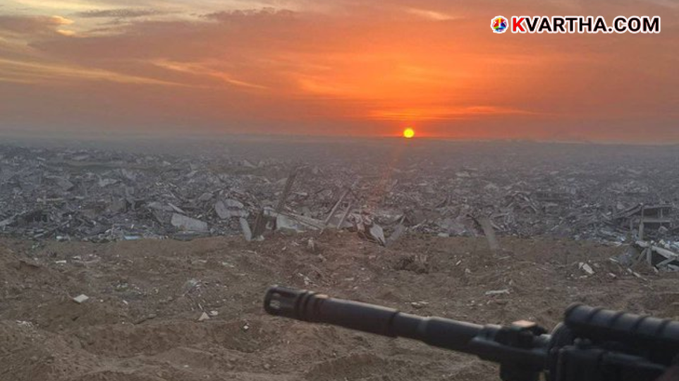 A view of destroyed buildings and suffering civilians in Gaza City.