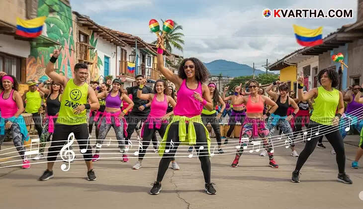 Group of people performing Zumba dance