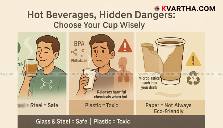 Person holding a cup of hot beverage.