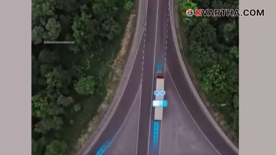 Top view of wireless EV charging road