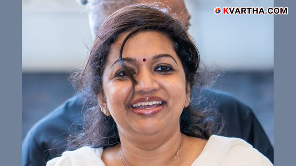 A picture of Marya Oommen sharing her joy after her election victory.&nbsp;