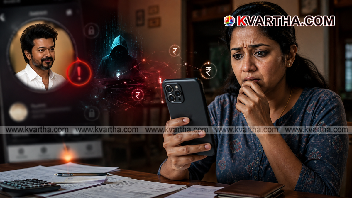 Representational image of a fake WhatsApp ID and online scam on a smartphone