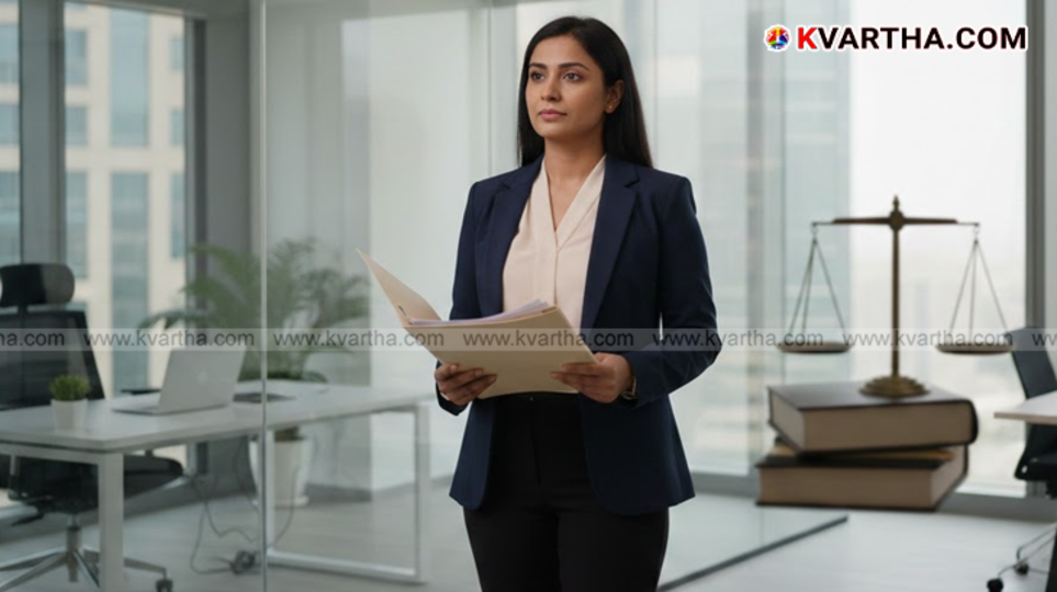 An employee signing a contract in a modern office in Dubai.