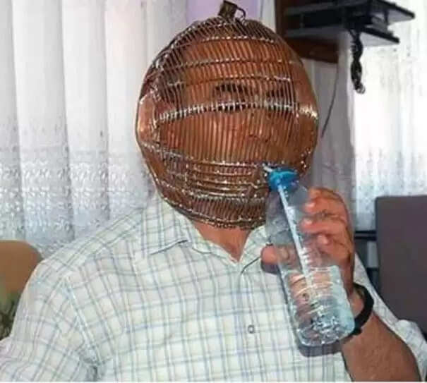 Man locked in an iron cage to quit smoking