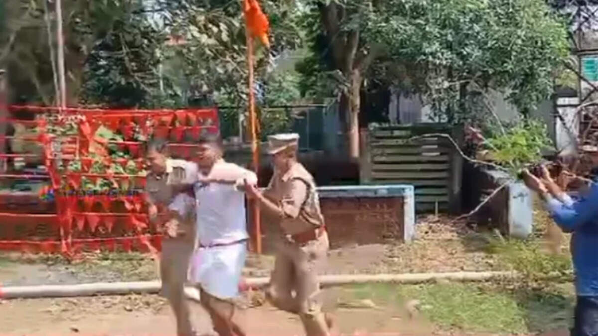 youth league activist arrested after jumping over