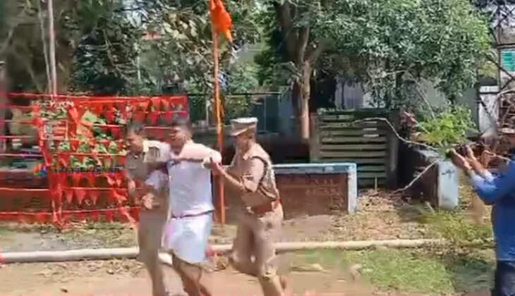 youth league activist arrested after jumping over