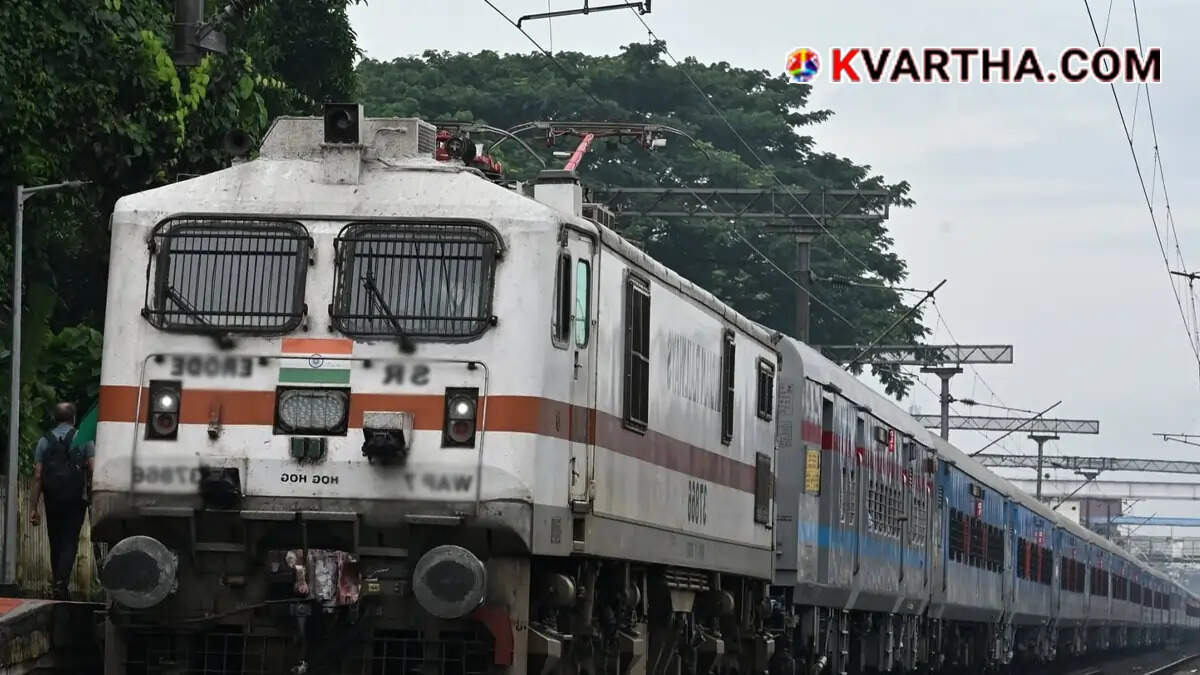 Image of an Indian Railways train in Kerala