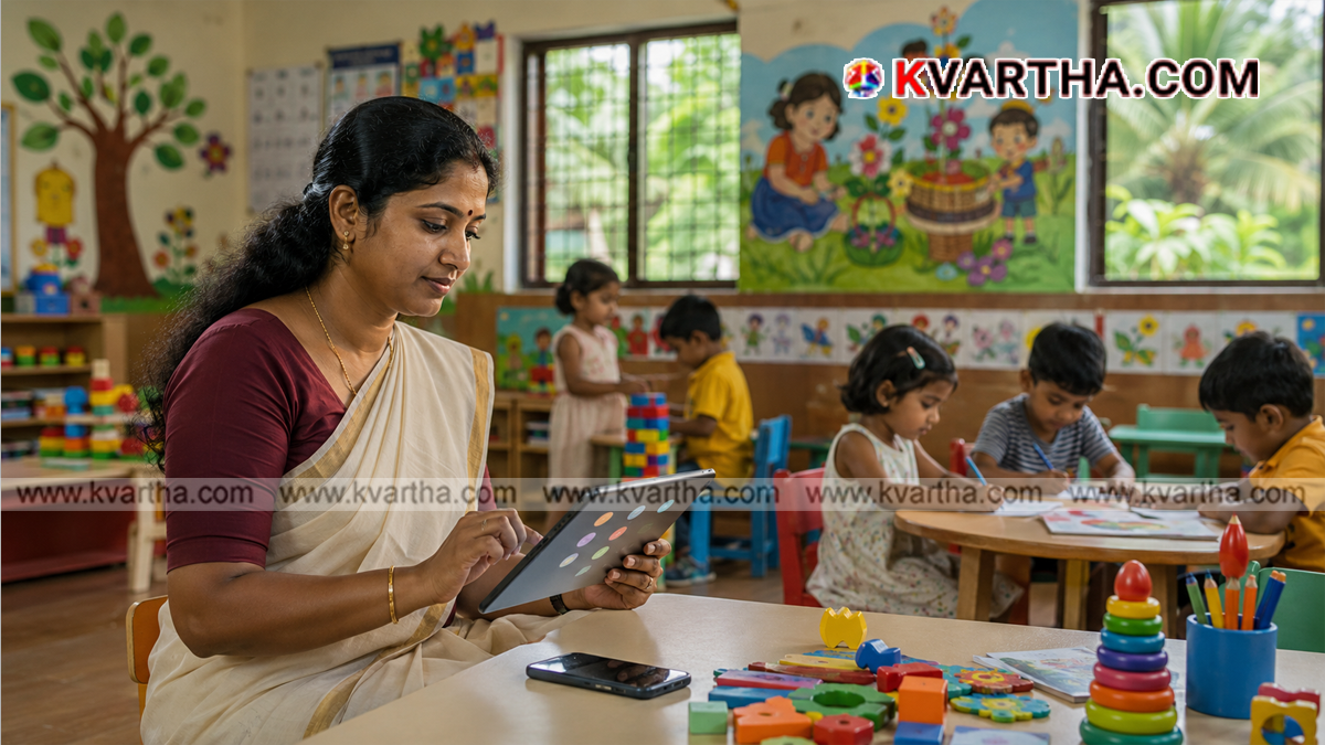  Anganwadi worker using Poshan Tracker